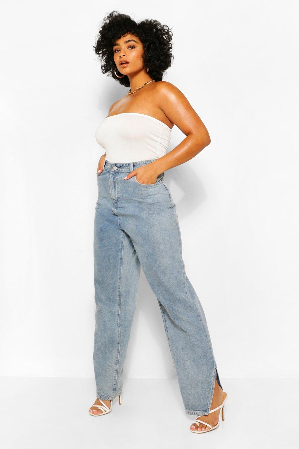 Boohoo plus size jeans best sale